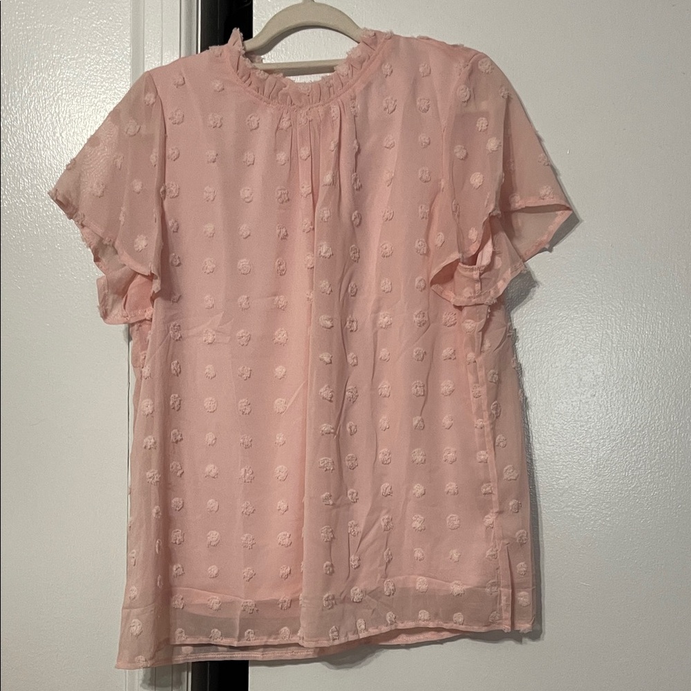 SHEIN Light Pink Textured Blouse